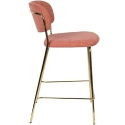 Puur Viken Barstoel 65cm - Stof - Roze 8 Puur Viken Barstoel 65cm - Stof - Roze -Leen Bakker Winkel 1000093591 0103