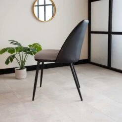 Eetkamerstoel Cody Grijs - Kunstleder - Grijs -Leen Bakker Winkel 1000093721 0101