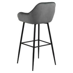 Sohome Barkruk - Set Van 2 - Otto - Velvet - Dark Grey - Zithoogte 79cm -Leen Bakker Winkel 1000094471 0102