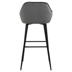 Sohome Barkruk - Set Van 2 - Otto - Velvet - Dark Grey - Zithoogte 79cm -Leen Bakker Winkel 1000094471 0103