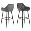 Sohome Barkruk - Set Van 2 - Otto - Velvet - Dark Grey - Zithoogte 79cm -Leen Bakker Winkel 1000094471