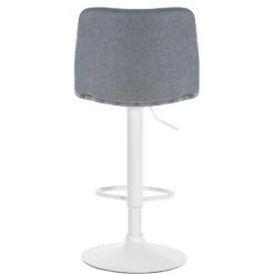 CLP Barkruk Lex Wit Frame Stof Zilverkleurig -Leen Bakker Winkel 1000095246 0103