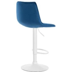 CLP Barkruk Lex Wit Frame Fluweel Blauw -Leen Bakker Winkel 1000095260 0102