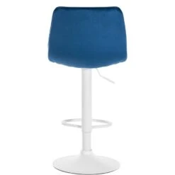 CLP Barkruk Lex Wit Frame Fluweel Blauw -Leen Bakker Winkel 1000095260 0103