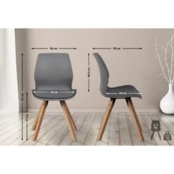 CLP Set Van 2 Eetkamerstoelen Luna Kunststof Grijs -Leen Bakker Winkel 1000095332 0101