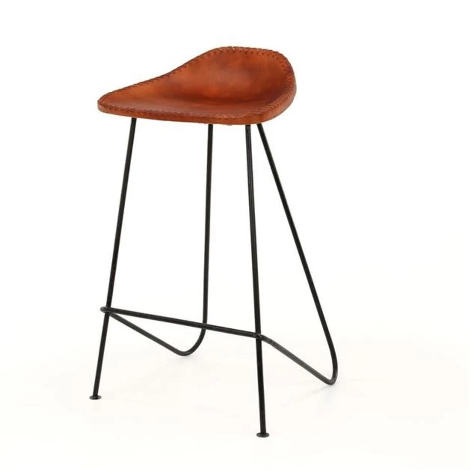 Barkruk Bruce Bruin Leer - Zithoogte 67 Cm - Leder - Bruin 5 Barkruk Bruce Bruin Leer - Zithoogte 67 Cm - Leder - Bruin - Afbeelding 3