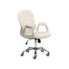 Beliani Bureaustoel PRINCESS - Beige Kunstleer 2 Beliani Bureaustoel PRINCESS - Beige Kunstleer -Leen Bakker Winkel 1000096210
