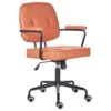 Beliani Bureaustoel PAWNEE - Oranje Kunstleer -Leen Bakker Winkel 1000096211