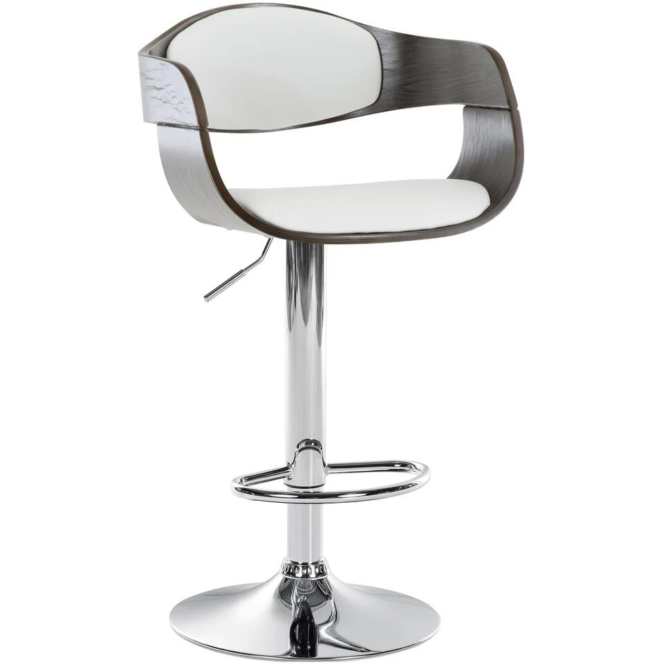 CLP Barkruk Kingston Kunstleder Grijs Wit 3 CLP Barkruk Kingston Kunstleder Grijs Wit