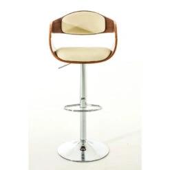 CLP Barkruk Kingston Kunstleder Walnoot Crème -Leen Bakker Winkel 1000096972 0101