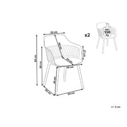 Beliani Eetkamerstoel ALMIRA - Grijs Polypropyleen -Leen Bakker Winkel 1000097740 0102