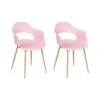Beliani Eetkamerstoel UTICA - Roze Synthetisch Materiaal -Leen Bakker Winkel 1000097782
