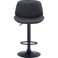 CLP Barkruk Nova Kunstleer Walnoot - Zwart -Leen Bakker Winkel 1000099013 0102