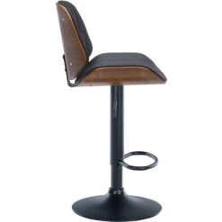 CLP Barkruk Nova Kunstleer Walnoot - Zwart -Leen Bakker Winkel 1000099013 0103