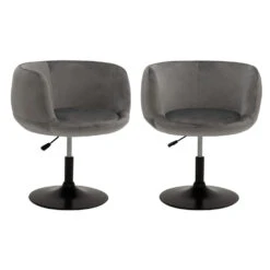 Happy Garden Stoelen NOLAN - Grijs - Velvet -Leen Bakker Winkel 1000099369 0102