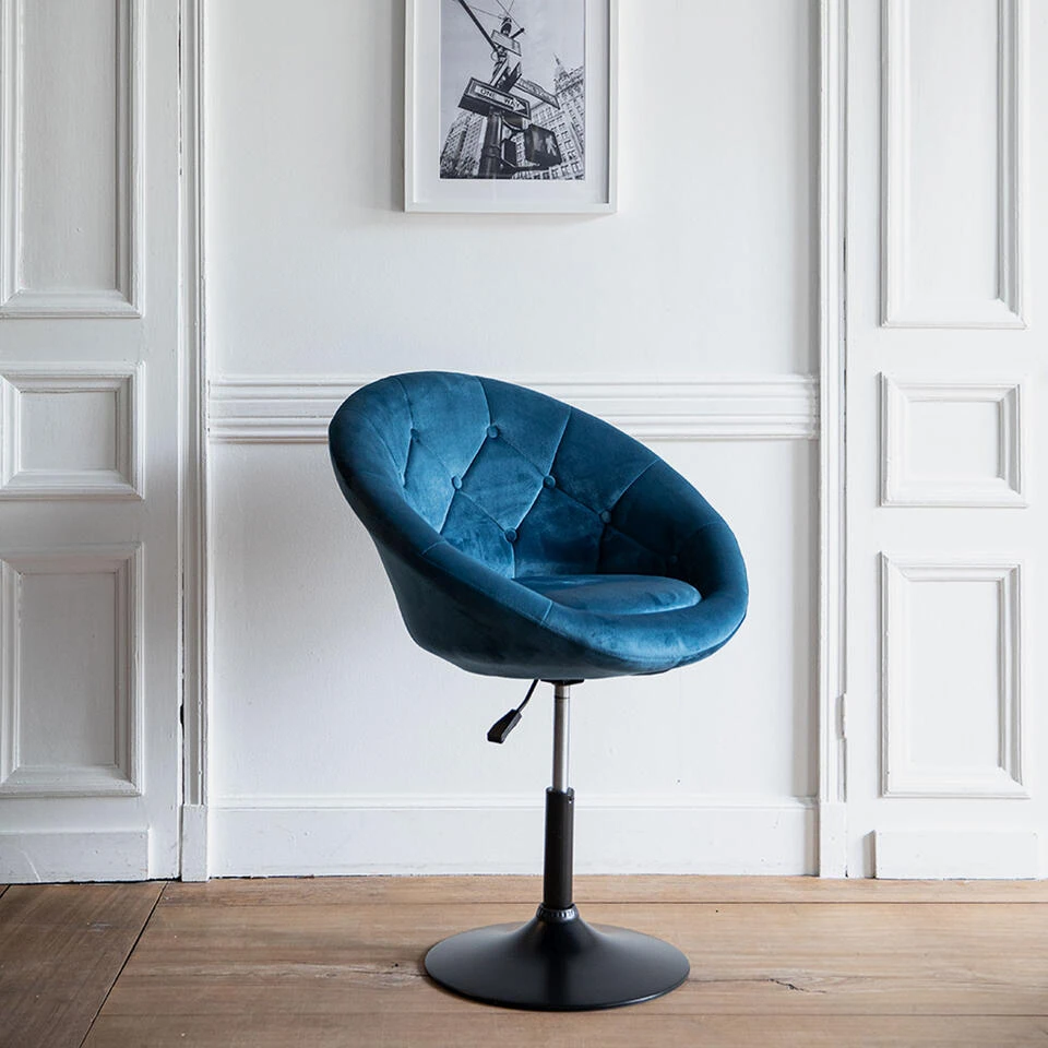 Happy Garden Stoelen EDGAR - Blauw - Velvet 4 Happy Garden Stoelen EDGAR - Blauw - Velvet - Afbeelding 2