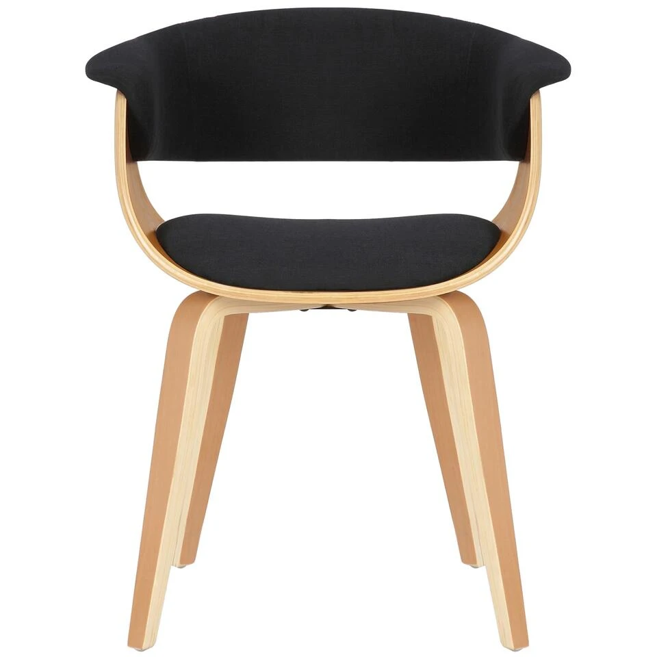 CLP Eetkamerstoel Bruce Frame Natura Stof Zwart 5 CLP Eetkamerstoel Bruce Frame Natura Stof Zwart - Afbeelding 3