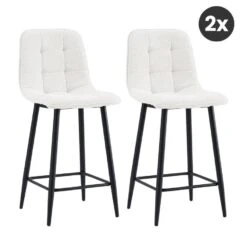 2x Barkruk Yerevan - Bouclé Ivoor