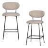 WOOOD Kjeld Barstoelen - Polyester - Naturel - Set Van 2 -Leen Bakker Winkel 1000119105