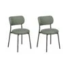 CASEY - Eetkamerstoelen Set Van 2 - Groen - Polyester -Leen Bakker Winkel 1000126574