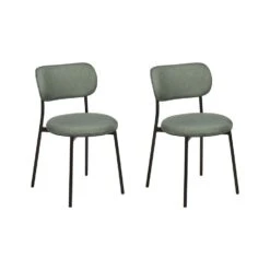 CASEY - Eetkamerstoelen Set Van 2 - Groen - Polyester