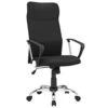 Songmics Ergonomische Draaistoel Met Gewatteerde Zitting, Belastbaar Tot 120 Kg, Zwart