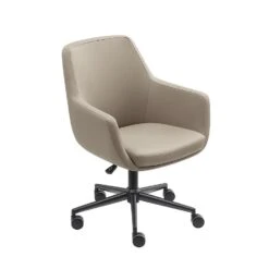 Bureaustoel/Eetkamerstoel Volos - Taupe - PU-leer