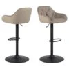 Hioshop Sloke Barstoel Velours Draaifunctie Beige -Leen Bakker Winkel 1000139843