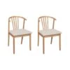 CRAIG - Eetkamerstoel Set Van 2 - Lichtbeige - Licht Hout -Leen Bakker Winkel 1000144385