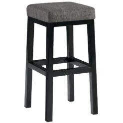 CLP Barkruk Taylor Zwart Frame - Stof - Grijs