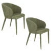 Housecraft Living Tamsin Eetkamerstoelen Groen - Set Van 2 -Leen Bakker Winkel 1000148217