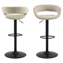 Barkruk Bruin Stof - Zithoogte 80cm - 54,5x49x101cm - Nexus - Set Van 2