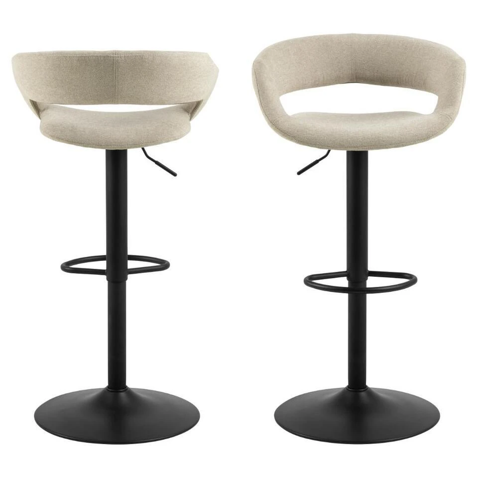 Barkruk Bruin Stof - Zithoogte 80cm - 54,5x49x101cm - Nexus - Set Van 2 3 Barkruk Bruin Stof - Zithoogte 80cm - 54,5x49x101cm - Nexus - Set Van 2