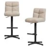 WOOOD Vinny Draaibare Barstoelen - Bouclé - Zand - Set Van 2 -Leen Bakker Winkel 1000160657