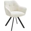 CLP Eetkamerstoel Scott Zwart Frame - Stof - Creme -Leen Bakker Winkel 1000164388