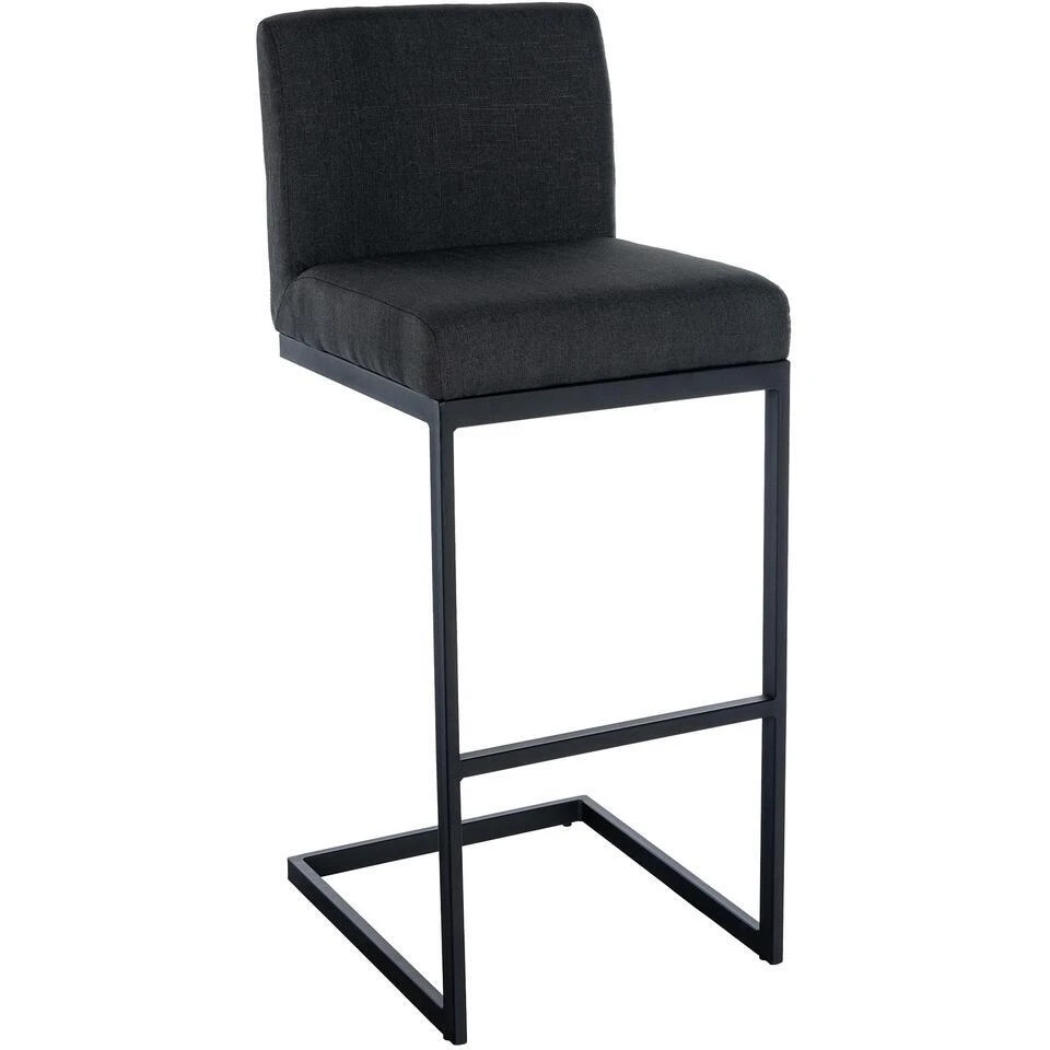 CLP Barkruk Hopewell Zwart Frame - Stof - Donkergrijs 3 CLP Barkruk Hopewell Zwart Frame - Stof - Donkergrijs