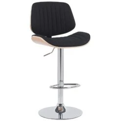 CLP Barkruk Clawson Chroom Frame - Stof - Natura/zwart