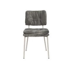 Eetkamerstoel Grijs Stof - 52,5x44x80,5cm - Franck - Set Van 2