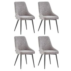 Eetkamerstoelen Set Van 4 Oscar Bruin Stof