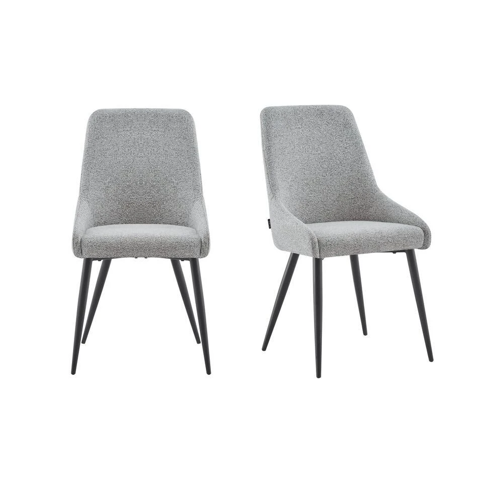 Merkloos Eetkamerstoelen Set Van 2 - Oscar - Taupe - Stof 3 Merkloos Eetkamerstoelen Set Van 2 - Oscar - Taupe - Stof