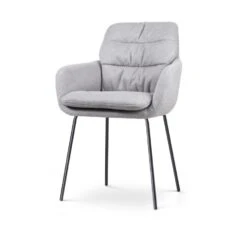 Nolon Nora-Mia Eetkamerstoel Grijs - Met Armleuning - Zwart