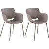 CLP Set Van 2 Eetkamerstoel Alpena Kunststof - Taupe -Leen Bakker Winkel 1000170848