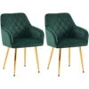 CLP Set Van 2 Eetkamerstoel Monett Fluweel - Groen -Leen Bakker Winkel 1000170859