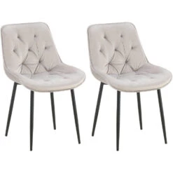 CLP Set Van 2 Eetkamerstoel Wallace Zwart Frame - Fluweel - Grijs