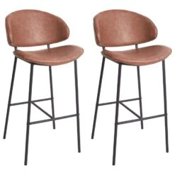 KIANA - Barkruk Set Van 2 - Bruin - Kunstleer