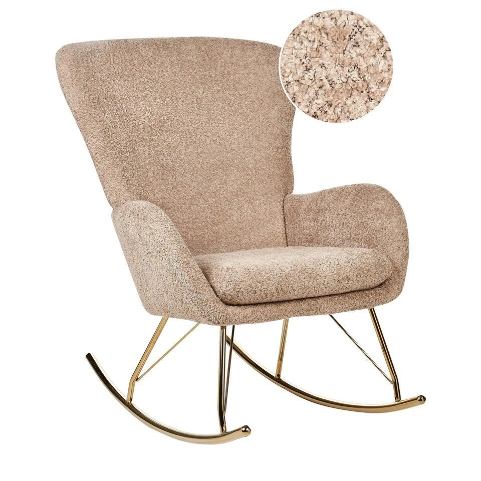 ANASET - Schommelstoel - Beige - Bouclé 3 ANASET - Schommelstoel - Beige - Bouclé