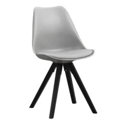 Eetkamerstoel Senja - Grijs - Zwart Hout