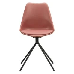 Eetkamerstoel Senja - Kunststof - Terra - Zwart Metaal