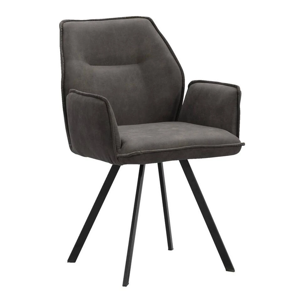 Eetkamerstoel Raf - Stof - Antraciet 3 Eetkamerstoel Raf - Stof - Antraciet - Afbeelding 2