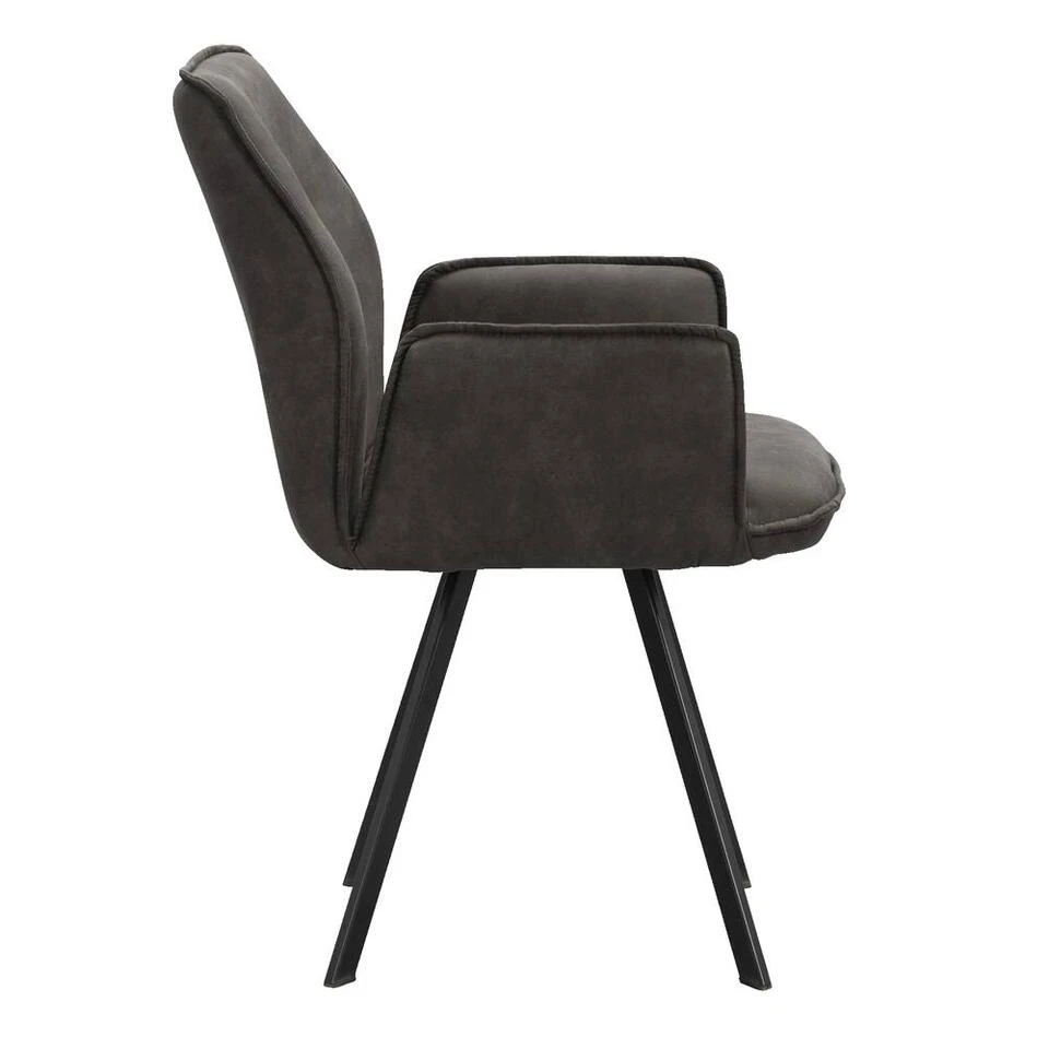 Eetkamerstoel Raf - Stof - Antraciet 5 Eetkamerstoel Raf - Stof - Antraciet - Afbeelding 4